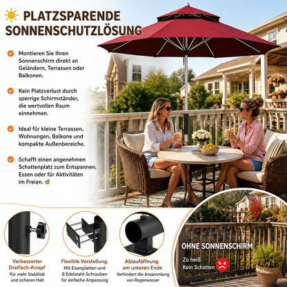 🌂 Verstellbare Terrassenschirm-Geländerklemme