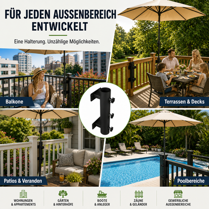 🌂 Verstellbare Terrassenschirm-Geländerklemme