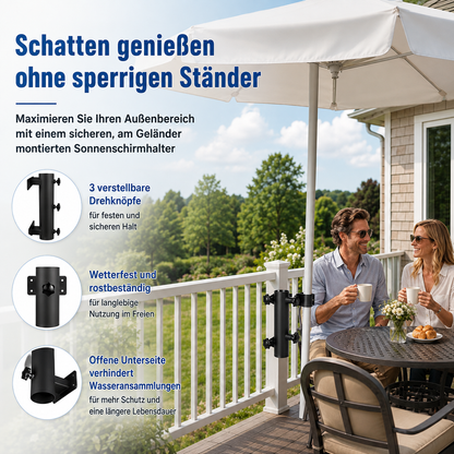 🌂 Verstellbare Terrassenschirm-Geländerklemme