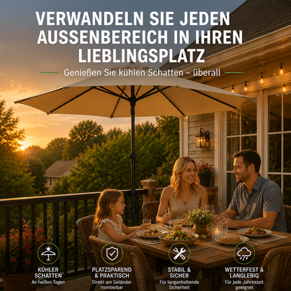 🌂 Verstellbare Terrassenschirm-Geländerklemme