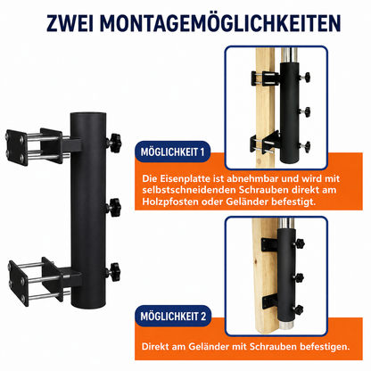 🌂 Verstellbare Terrassenschirm-Geländerklemme