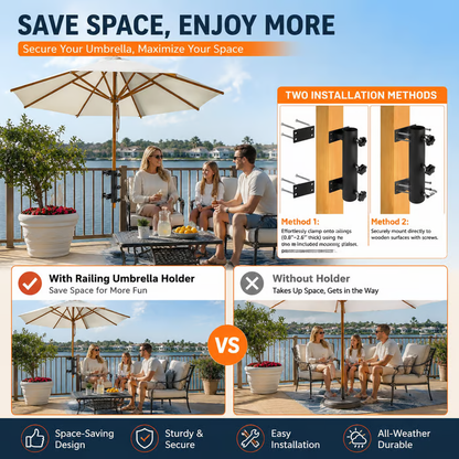 🌂 Adjustable Patio Umbrella Mount Clamp